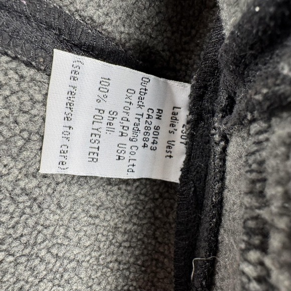 Outback Trading Vest Womens Medium Black Fleece Lined Zip Front Western - Picture 6 of 8